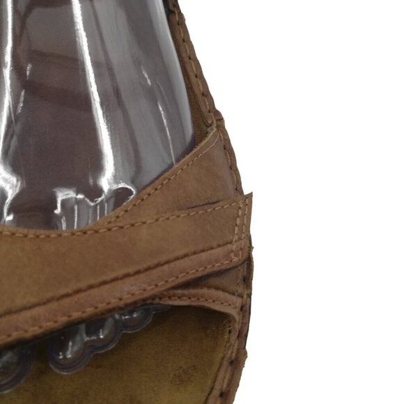 Naot Rosemary Beige Leather Hook & Loop Ankle Strap Sandals Size 42 US 11 Brown - Picture 10 of 12